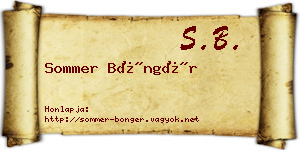 Sommer Böngér névjegykártya